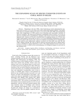 The Expanding Scale of Species Turnover Events on Coral Reefs in Belize