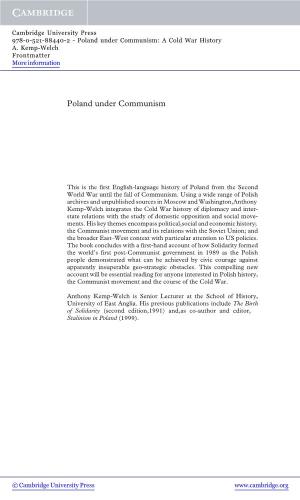 Poland Under Communism: a Cold War History A