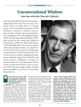 Unconventional Wisdom Interview with John Kenneth Galbraith