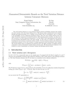 Guaranteed Deterministic Bounds on the Total Variation Distance Between Univariate Mixtures