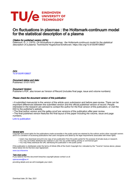 The Holtsmark-Continuum Model for the Statistical Description of a Plasma