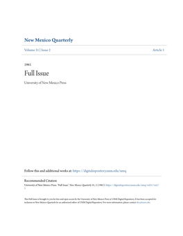 Full Issue University of New Mexico Press