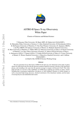 ASTRO-H White Paper-Clusters of Galaxies and Related Science