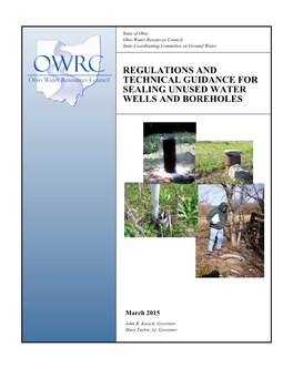 Regulations and Technical Guidance for Sealing Unused Water Wells and Boreholes