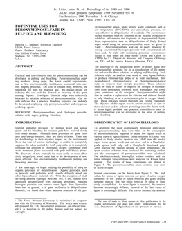 Potential Uses for Peroxymonosulfate in Pulping and Bleaching