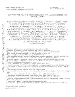 Discovery and Physical Characterization of a Large Scattered Disk Object at 92 Au