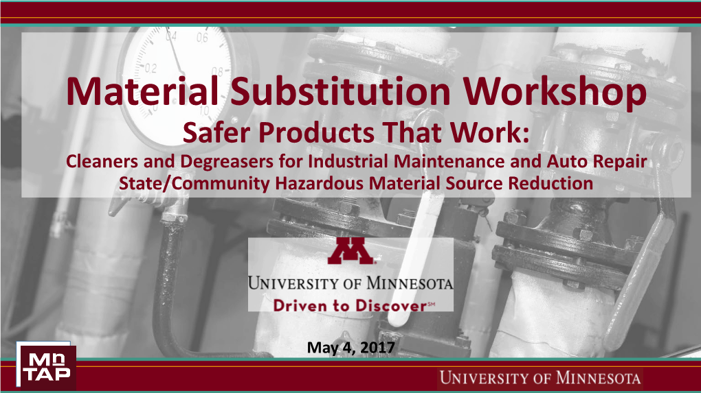 Material Substitution Workshop