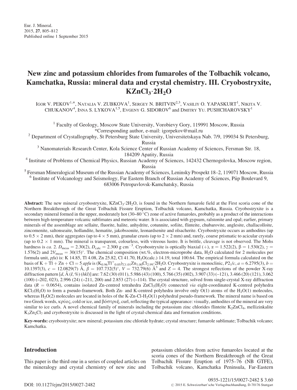 New Zinc and Potassium Chlorides from Fumaroles of the Tolbachik Volcano, Kamchatka, Russia: Mineral Data and Crystal Chemistry