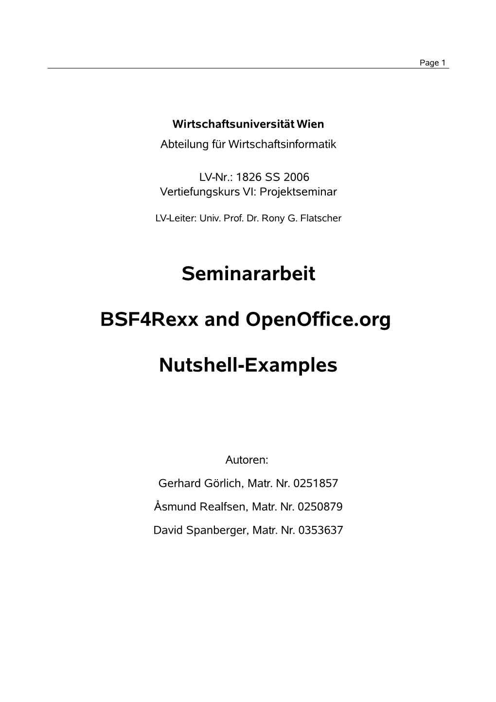 Bsf4rexx and Openoffice.Org Nutshell-Examples