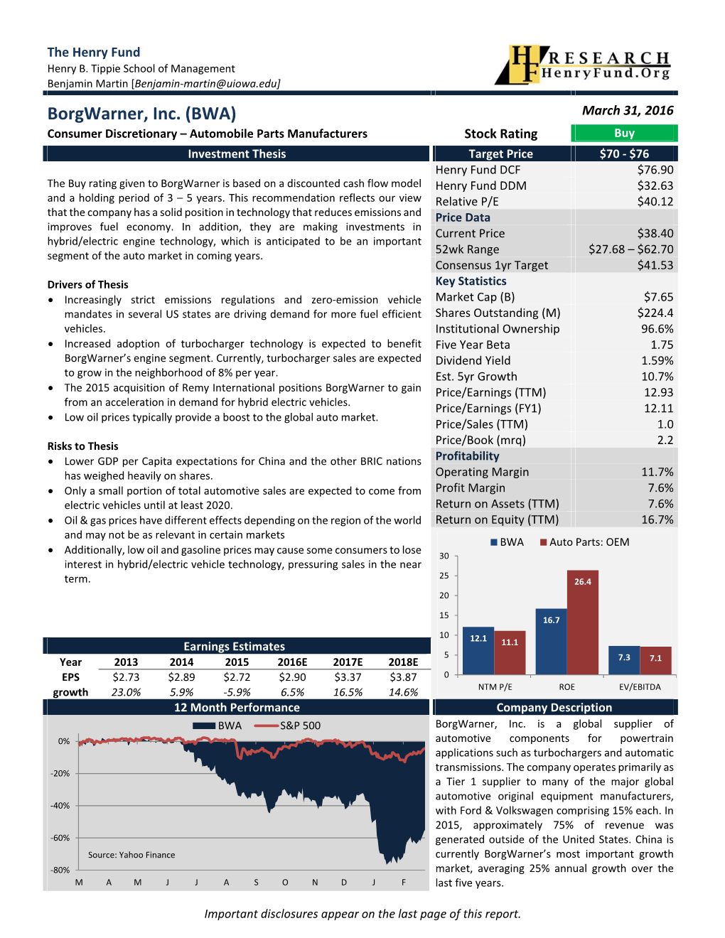 Borgwarner, Inc