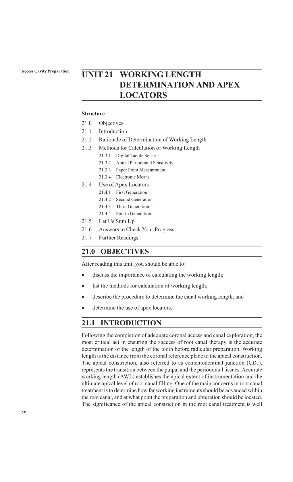 Unit 21 Working Length Determination and Apex Locators