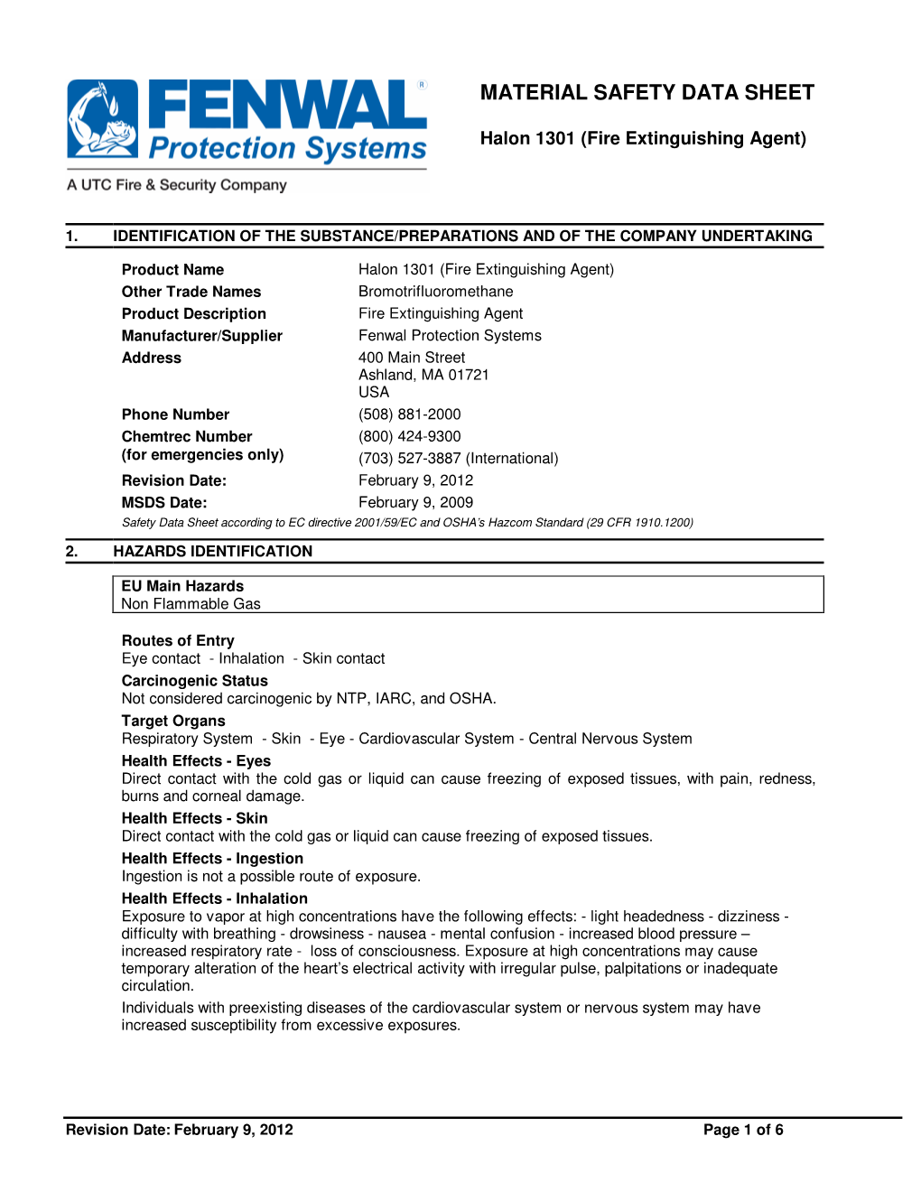 Material Safety Data Sheet