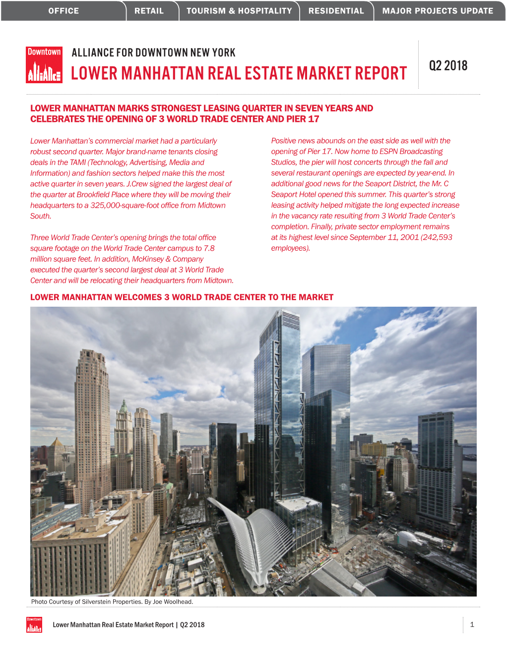Lower Manhattan Real Estate Market Report Q2 2018