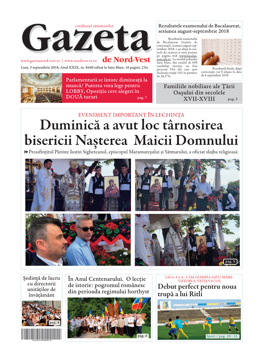 Duminică a Avut Loc Târnosirea Bisericii Nașterea Maicii Domnului