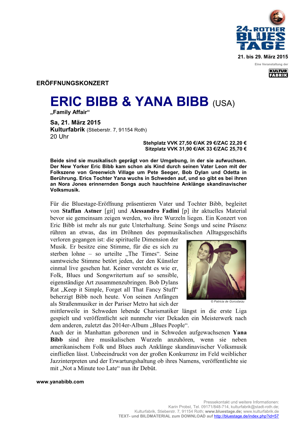 Eric Bibb & Yana Bibb