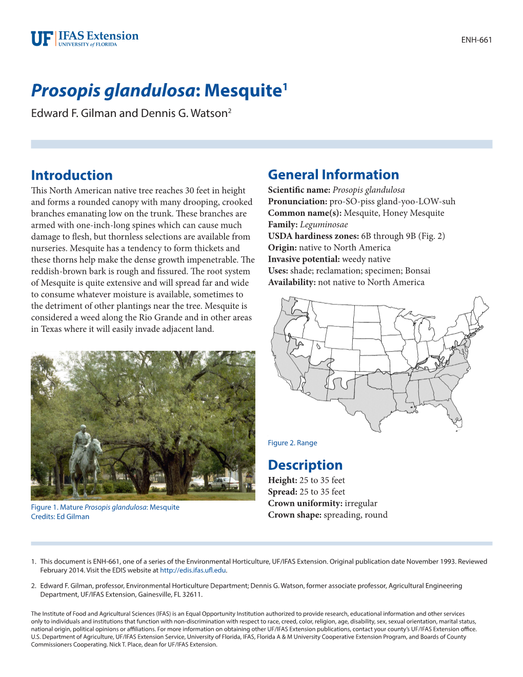 Prosopis Glandulosa: Mesquite1 Edward F