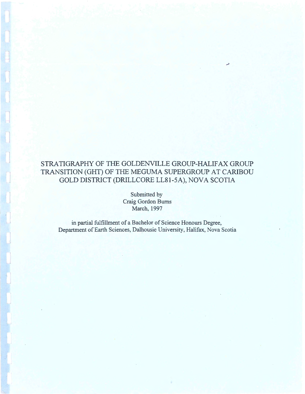 Stratigraphy of the Goldenville Group-Halifax Group Transition (Ght) of the Meguma Supergroup at Caribou Gold District (Drillcore Ll81-5A), Nova Scotia