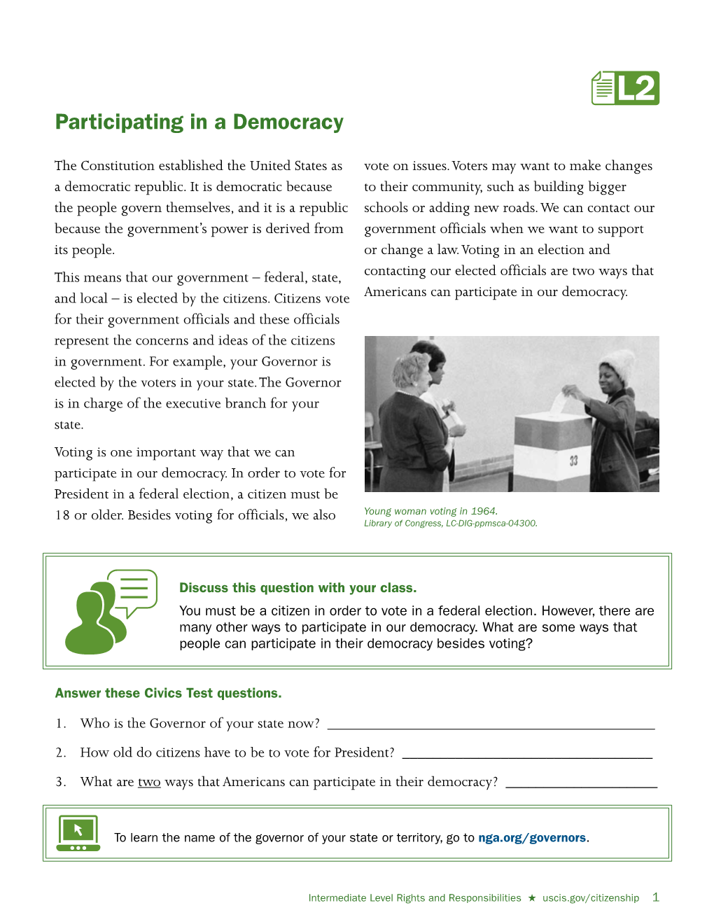 Participating in a Democracy