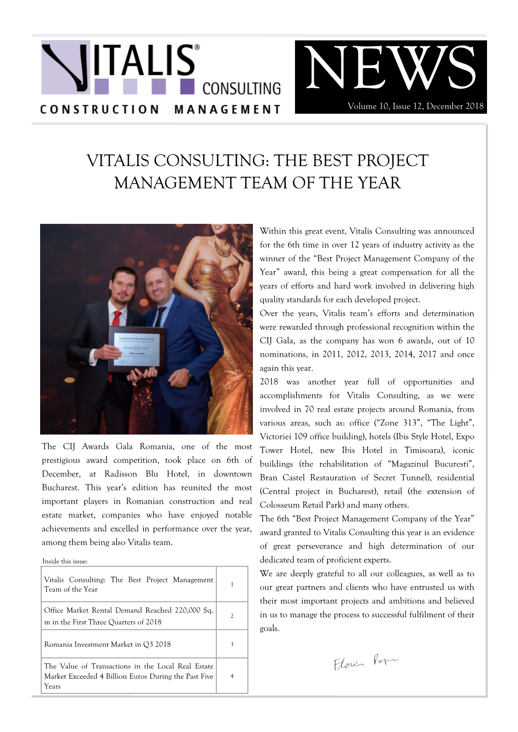 The Best Project Management Team of the Year