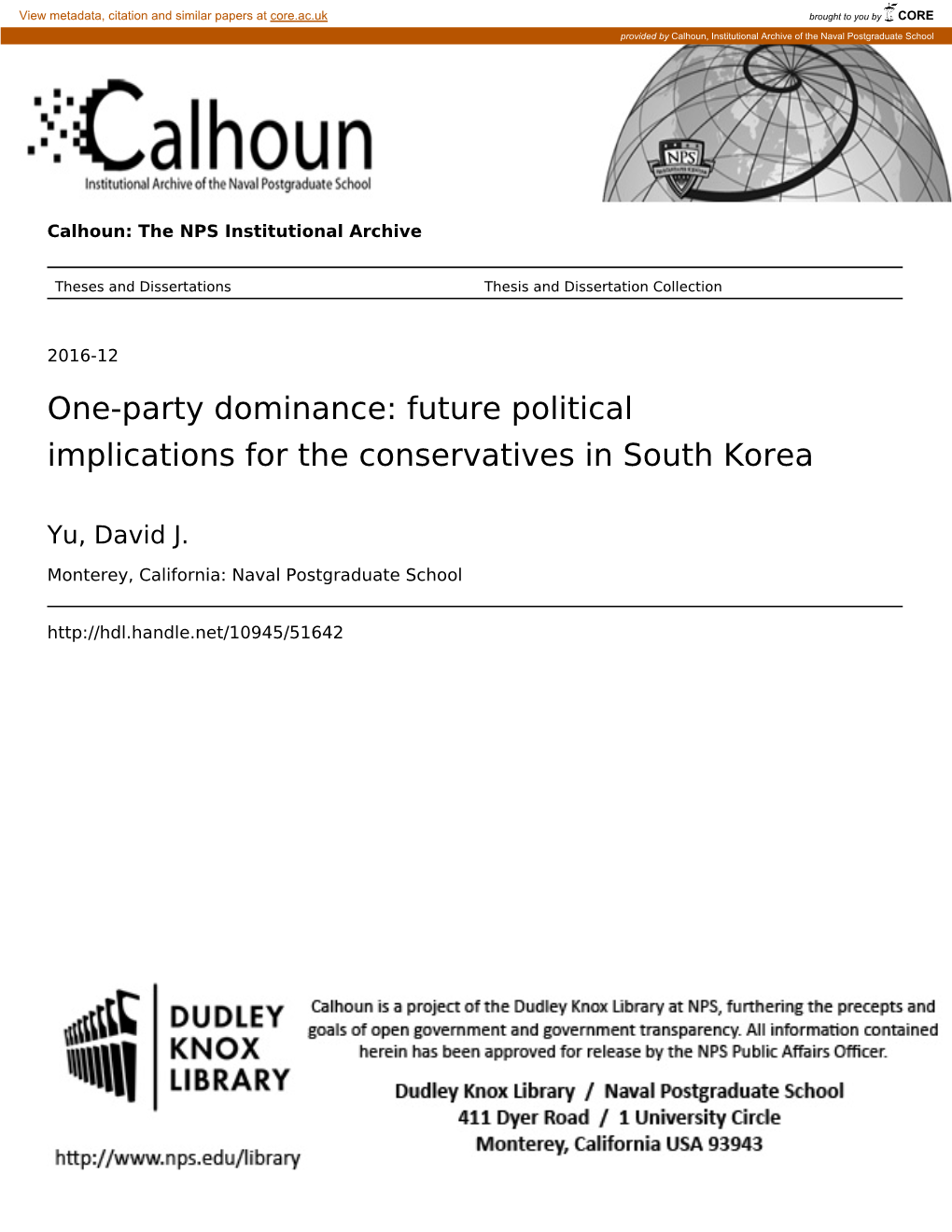 Future Political Implications for the Conservatives in South Korea
