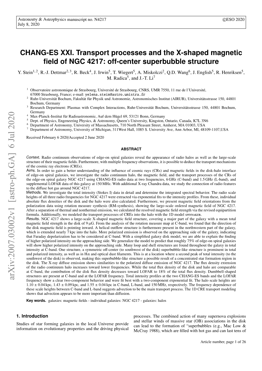 CHANG-ES XXI. Transport Processes and the X-Shaped Magnetic Field Of