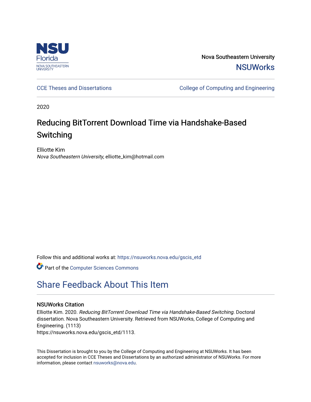 Reducing Bittorrent Download Time Via Handshake-Based Switching