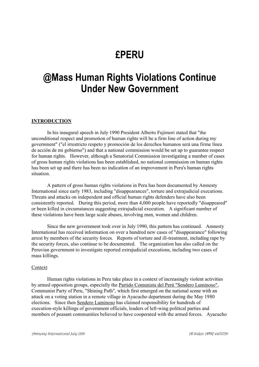 £PERU @Mass Human Rights Violations Continue Under New