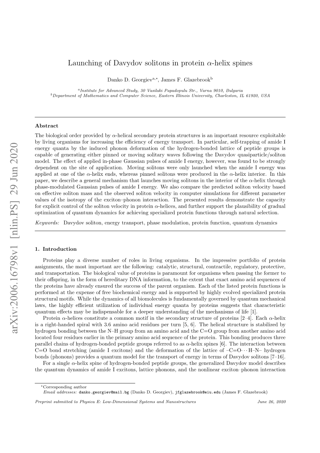 Launching of Davydov Solitons in Protein Α-Helix Spines