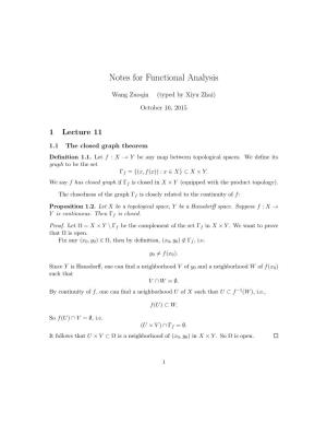 Notes for Functional Analysis