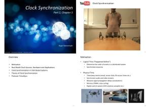 Clock Synchronization Clock Synchronization Part 2, Chapter 5