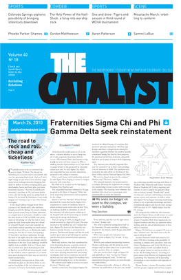 Fraternities Sigma Chi and Phi Gamma Delta Seek Reinstatement