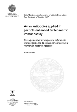 Avian Antibodies Applied in Particle Enhanced Turbidimetric Immunoassay