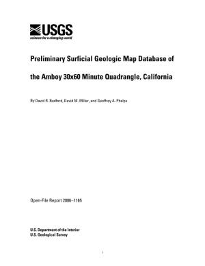 Preliminary Surficial Geologic Map Database of the Amboy 30X60 Minute Quadrangle, California