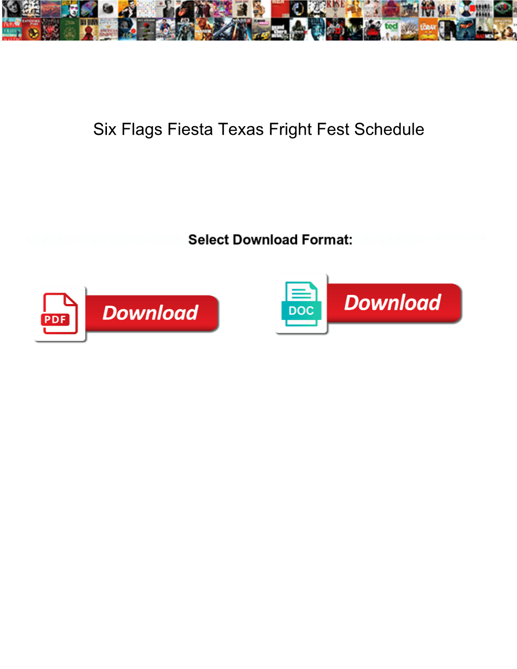 Six Flags Fiesta Texas Fright Fest Schedule