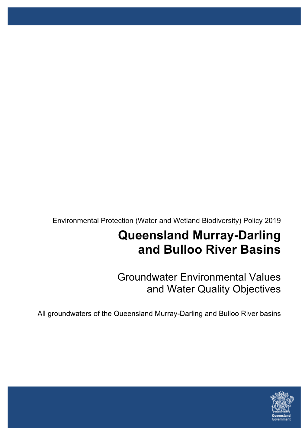 Queensland Murray-Darling and Bulloo River Basins Groundwaters1-4