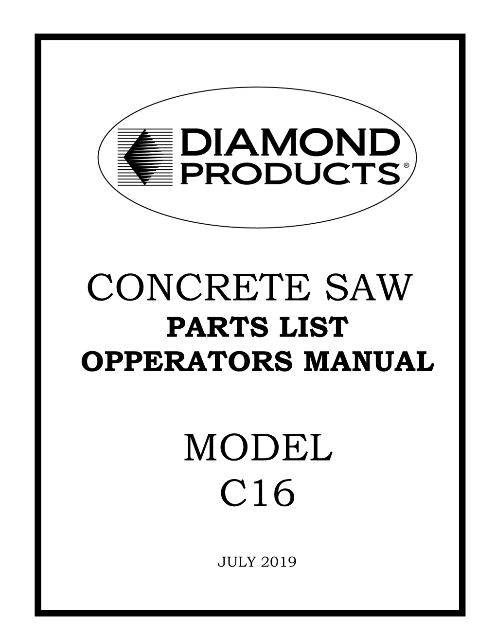 C16 Electric Hand Saw Parts List/Operation Manual