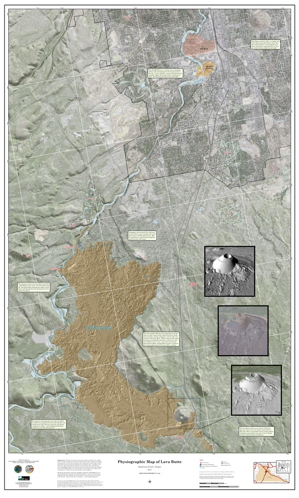 Physiographic Map of Lava Butte ^ Jefferson Primary Route the Surface of the Earth and the Vegetation and Structures on It