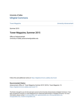Tower Magazine, Summer 2015