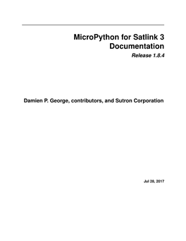 Micropython for Satlink 3 Documentation Release 1.8.4