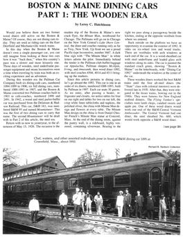 Boston & Maine Dining Cars Part 1: the Wooden