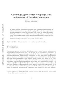 Couplings, Generalized Couplings and Uniqueness of Invariant Measures