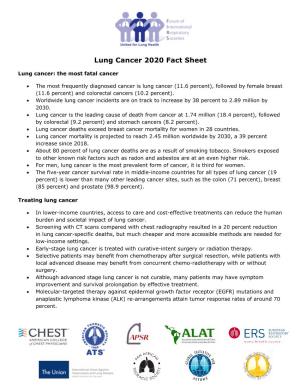 Lung Cancer 2020 Fact Sheet