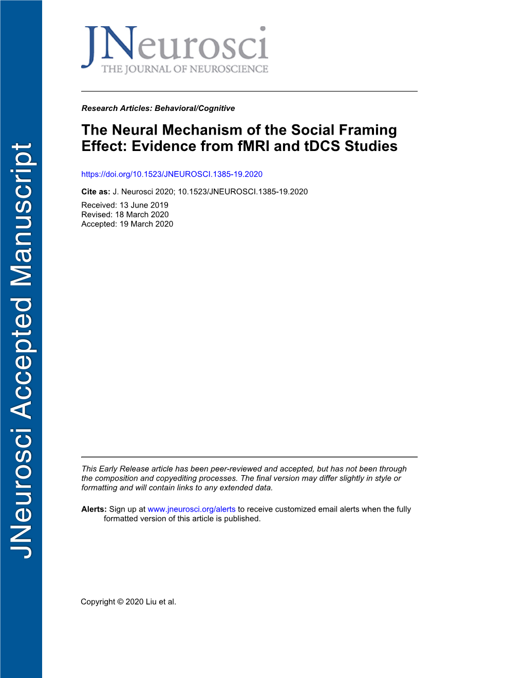 The Neural Mechanism of the Social Framing Effect: Evidence from Fmri and Tdcs Studies