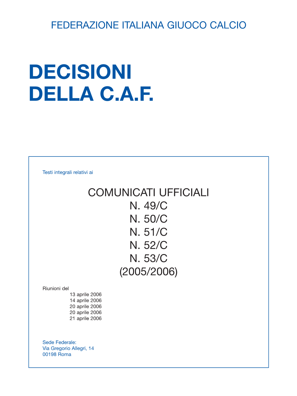 Comunicati CAF Nuovi