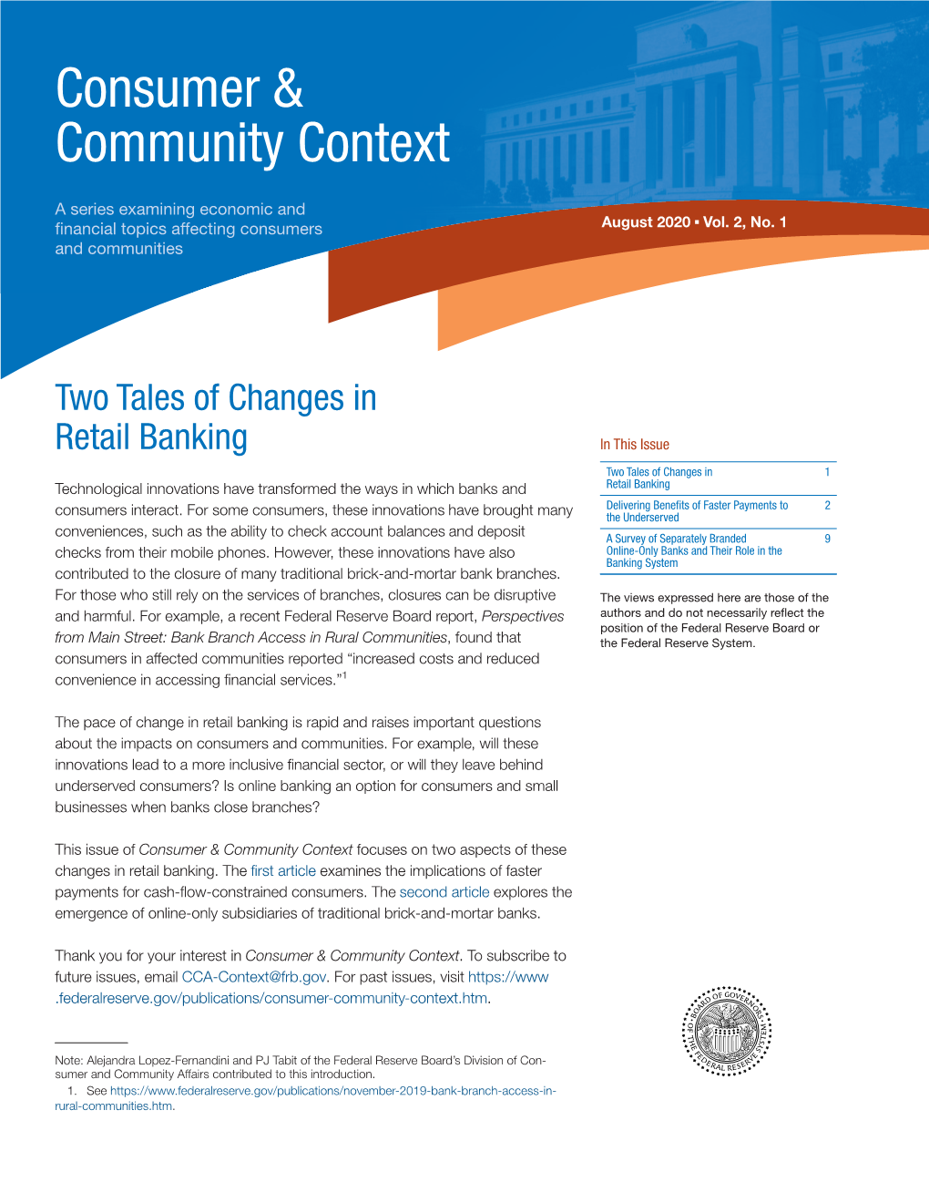 Consumer and Community Context, August 2020