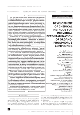Development of Chemical Methods for Individual