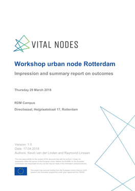 Vital Nodes Workshop Report Rotterdam