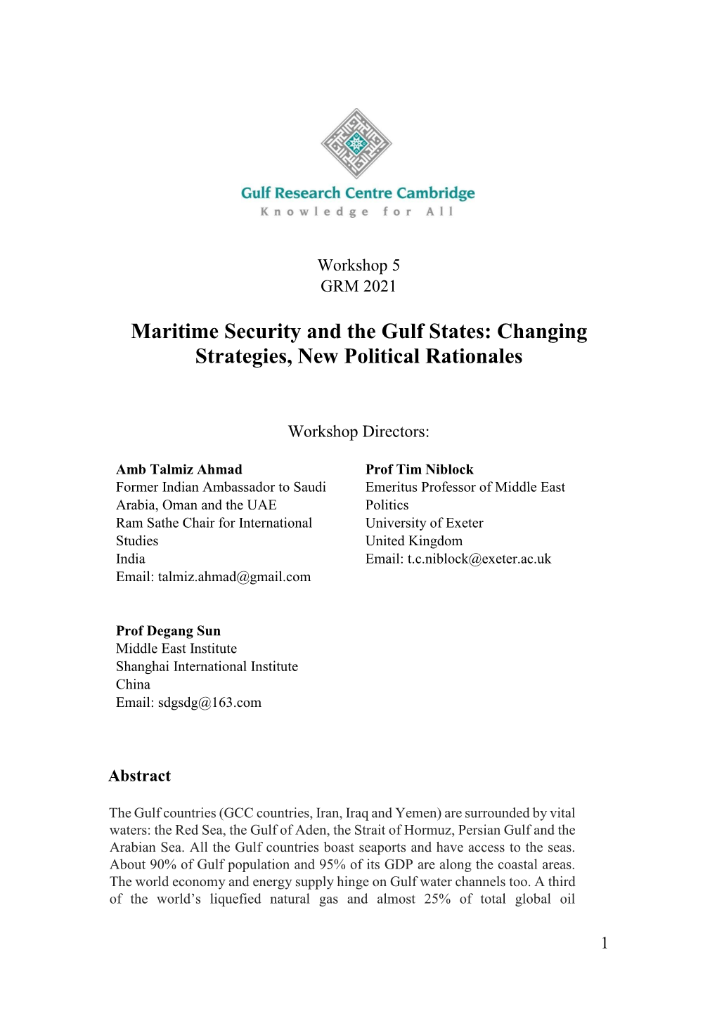 Maritime Security and the Gulf States: Changing Strategies, New Political Rationales