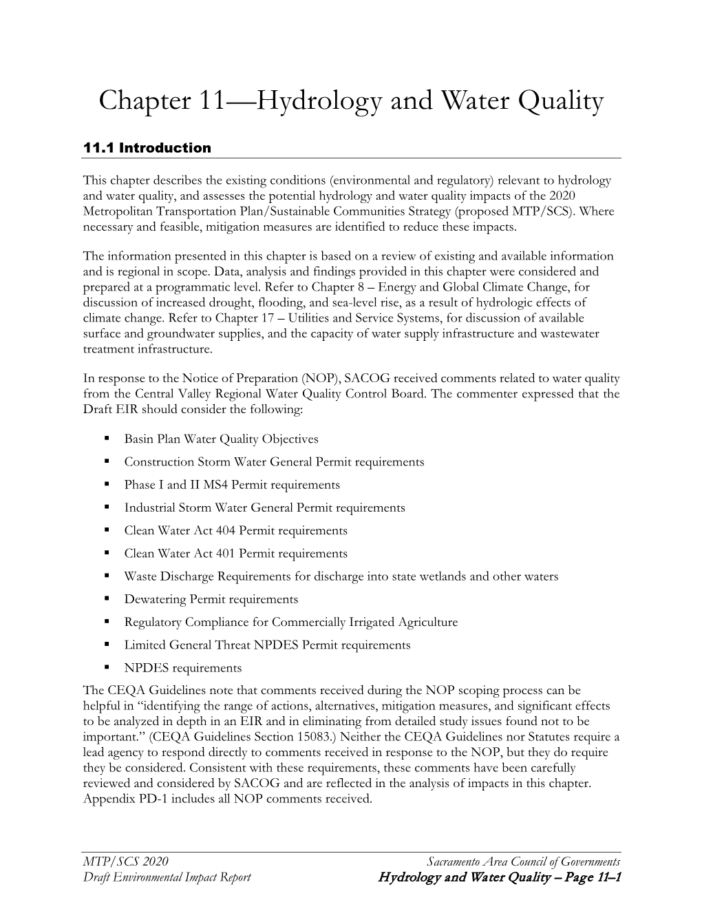 Hydrology and Water Quality