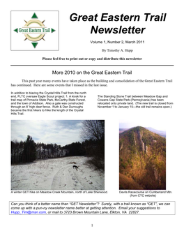 Great Eastern Trail Newsletter